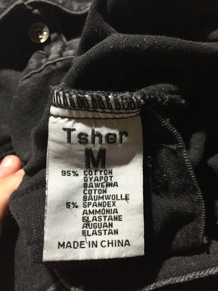 Canton Walker Jean Jacket Womens M Medium Black Button Up Pockets Collared - Image 4 of 4