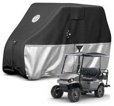 2 2/4 Passenger Golf Cart Cover, Fit for 2 2 / 4 Passenger Cart Black/Silver