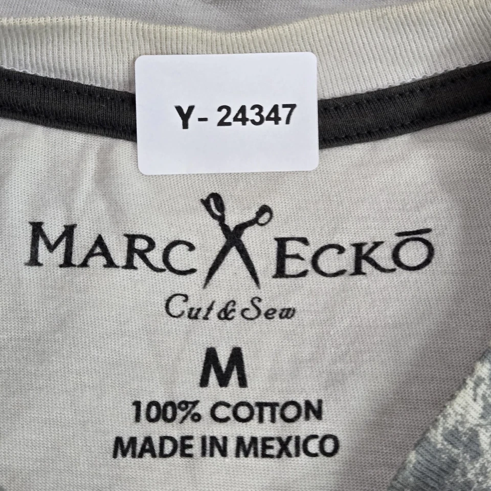 Camisa Marc Ecko Hombre M Gris Estampado Gráfico Tigre Remolino Metálico Grunge Y2K Foto 2 de 4