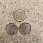 3 1954 Roosevelt Dime 2 1954 1 1954 D 90% Silver US Coin Lot098