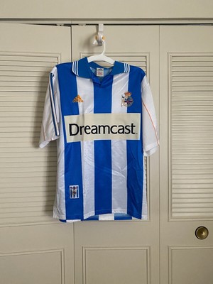 Maillot Domicile Deportivo La Corogne Rétro Dreamcast Taille M – Vintage, Rayé, Occasion
