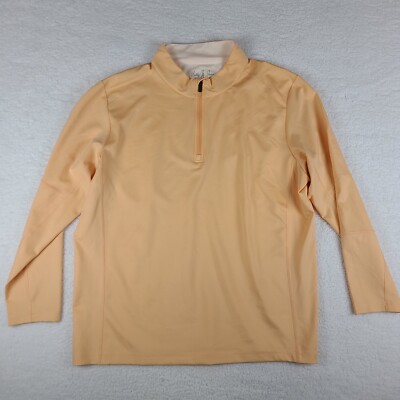 Bobby Jones Sweater Men 3XL XXXL Peach Orange Performance Collection Quarter Zip