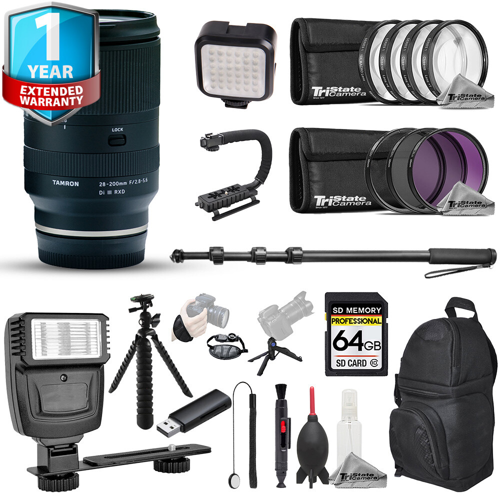 Tamron 28-200mm f/2.8-5.6 Di III RXD Lens - 22pc 64GB Utility Kit