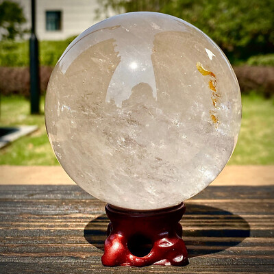 1.87LB Natural White Crystal Clear Quartz Crystal Sphere Ball Healing