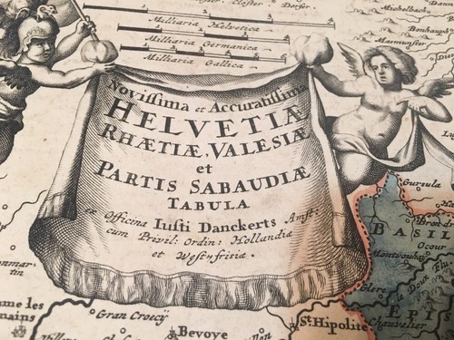 Rare 17th 18th Century Justus Danckerts Map Of Switzerland - Picture 3 of 12