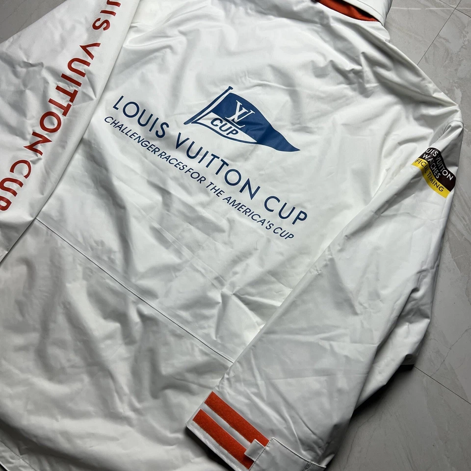 Chaqueta Louis Vuitton Cup Foul Weather 2003 vintage con capucha RARA blanca/naranja XXL Foto 4 de 4