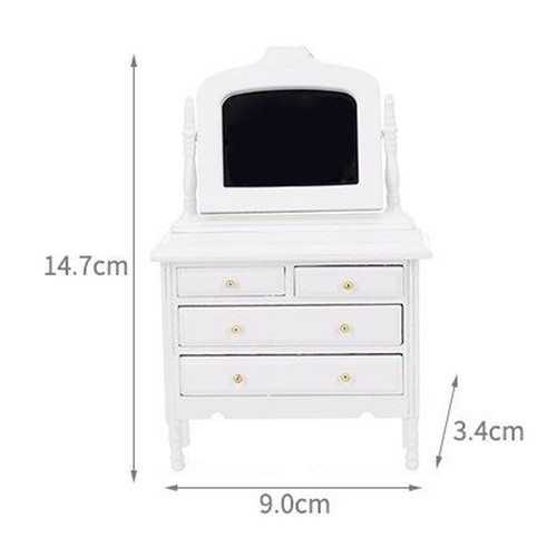 Gazechimp VINTAGE DRESSING TABLE FOR 1/12 DOLL HOUSE FURNITURE MINIATURES - Picture 2 of 6