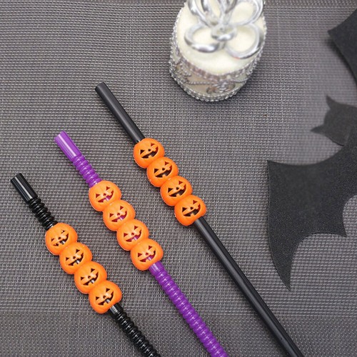 Halloween Pumpkin Straw Ghost Straw Halloween Decoration Straws for Home party - Picture 4 of 15