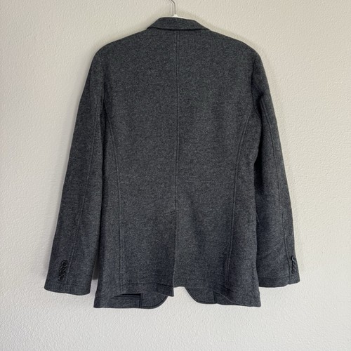 Giacca blazer sartoriale lana Uniqlo uomo grigio scuro medio doppio bottone slim fit - Foto 2 di 10
