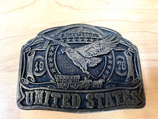 Vintage USA Belt Buckle CDC Metalworks 1976 Bicentennial Colorado 3.5 Inches