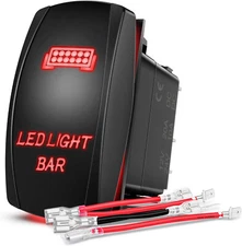 Nilight - Red - LED Light Bar Rocker Switch 5Pin Laser On/Off LED Light 20A/1‎