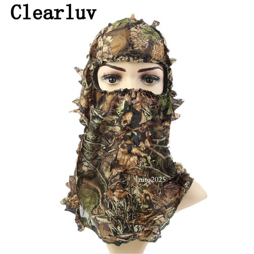 Camouflage Leafy Hat 3D Full Face Mask Headwear Camo Hunter Hunting Accessories - Picture 20 of 28