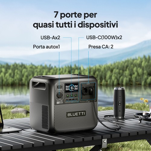 BLUETTI Elite 200 V2 2600W 2073,6Wh Generatore Solare per Campeggio, Off-grid - Imagen 8 de 15
