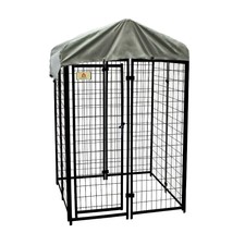american kennel club dog kennel kit steel boxed waterproof cover 4 x 8 x 6 ft
