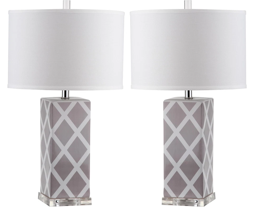 Lámpara de mesa de celosía de jardín SAFAVIEH (juego de 2) | Gris | Foto 2 de 4