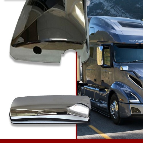 Volvo VNL Mirror Cover Chrome Curved W CB Hole Adhesive Right Side 2004 2018 - Picture 6 of 6