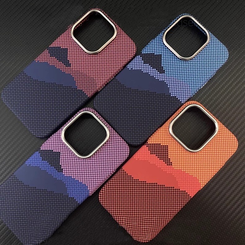 Funda Fibra Carbono Con Marco Metal De Calidad Para IPhone 12 Pro Max