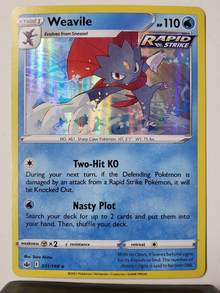 HOLO Weavile 031/198 - NM - RARE Chilling Reign Pokemon Card $2 Flat  Shipping