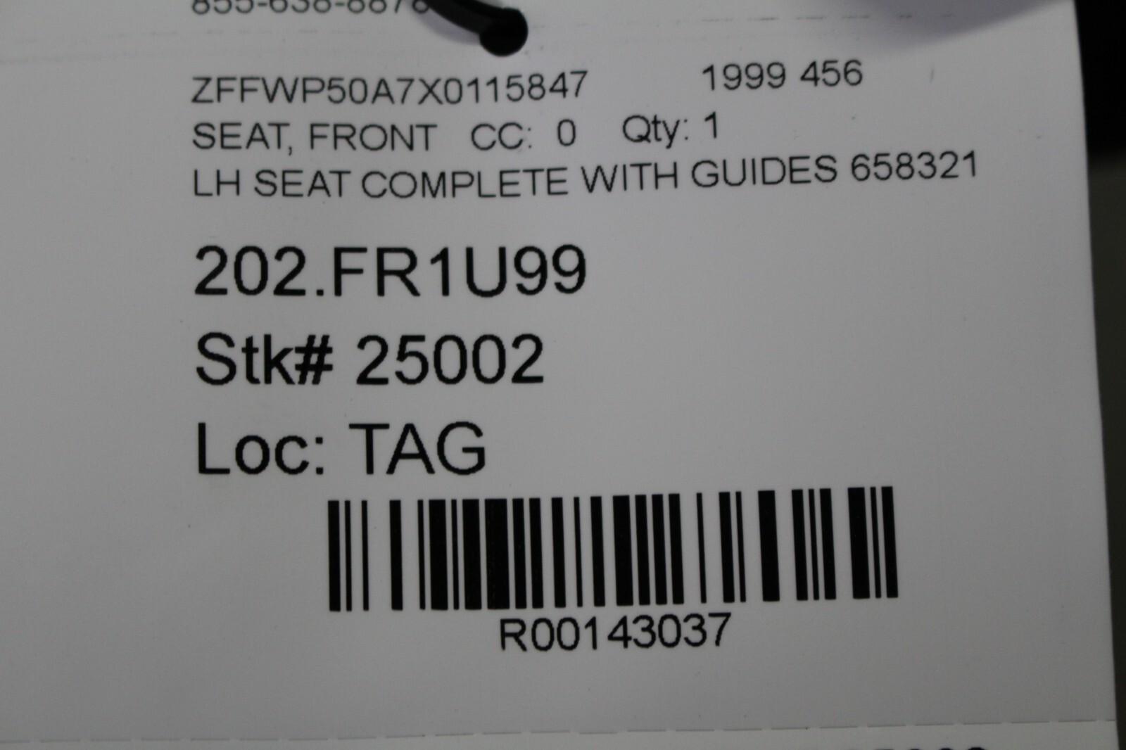 Ferrari 456, LH, Left, Front Seat, Power, Worn Leather, Used, P/N 658321