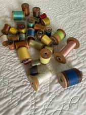 31 - Vintage Wooden Thread Spools  Different Brands & Sizes
