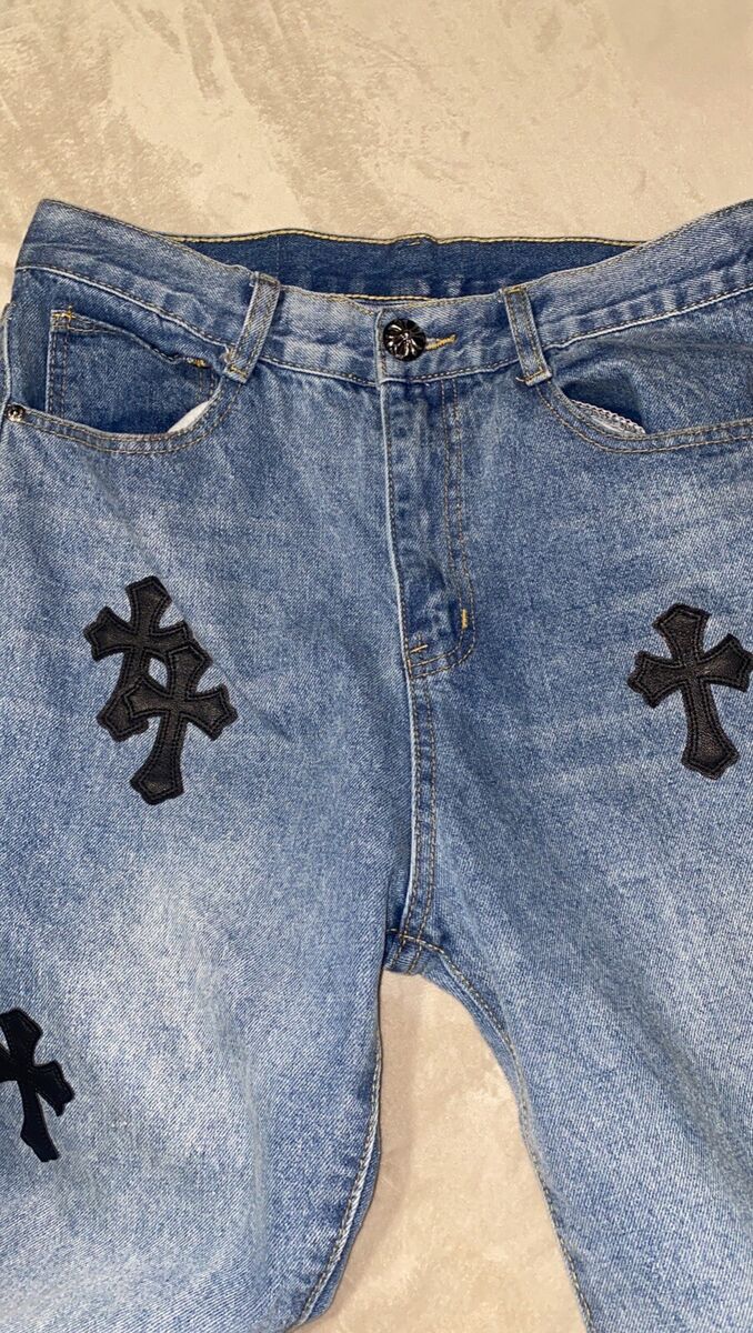 Chrome Hearts Levis Size 32 Blue Denim Jeans Black Crosses Chrome Hearts Levis Size 32 Blue Denim Jeans Black Crosses