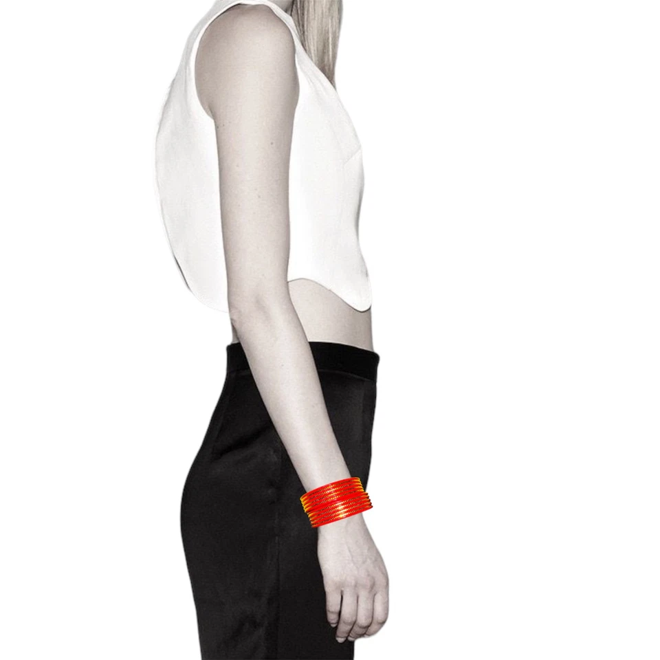 Handmade gold plated lac bangles red color looks Classy on your wrist, Wearable - Image 2 of 4