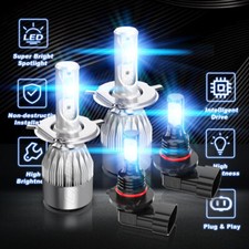 For Toyota Sequoia 2001-2007 - 4PC 8000K Blue LED H4 Headlights + Fog Bulbs Kit