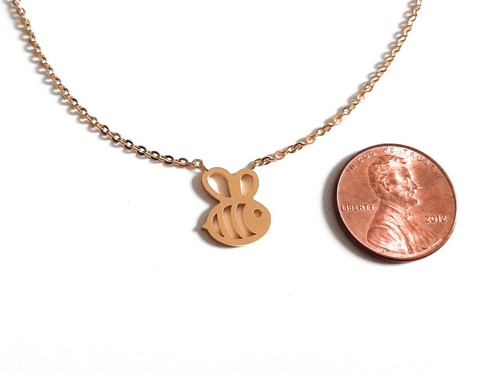 Collar Gargantilla Minimalista Danty Bumble Bee Dije Tono Dorado 15" + 3" Extensor - Imagen 4 de 5