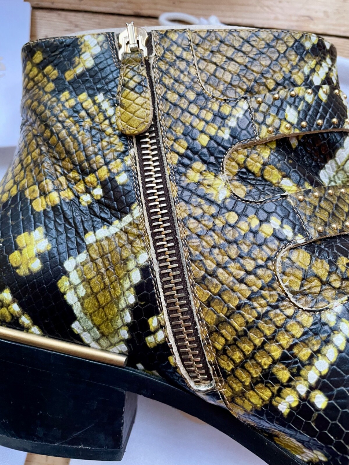 Chloe Susanna studded boots, python-effect leathe… - image 7