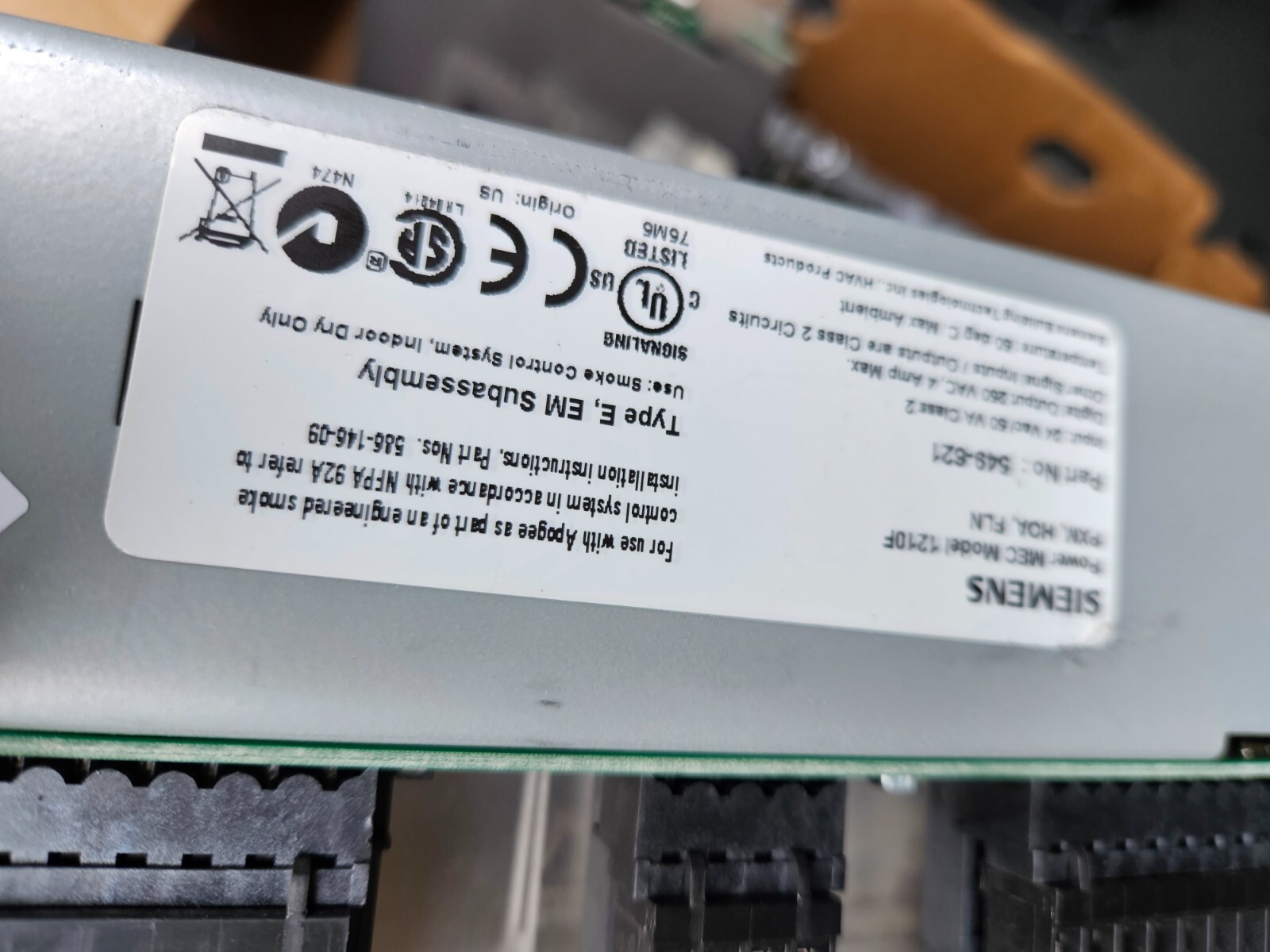 SIEMENS 549-621 POWER MEC Model 1210F PXM HOA FLN APOGEE Automation ...
