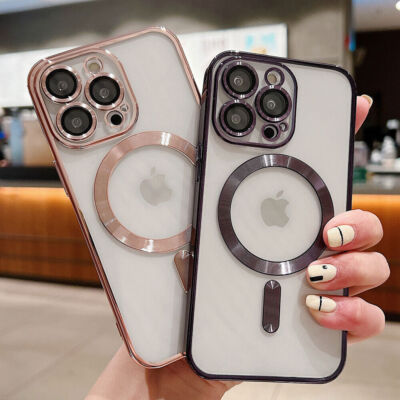For iPhone 16 15 14 13 12 11 Magnetic MagSafe Clear Crystal Case Soft Cover
