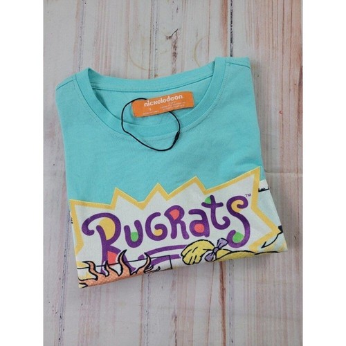 Nickelodeon Y2K 90s Rugrats Teal Graphic T-shirt Size L Embroider - Picture 18 of 24