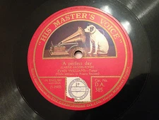 EVAN WILLIAMS "A Perfect Day"/"From The Land Of The Sky Blue Water" 78rpm 10" EX