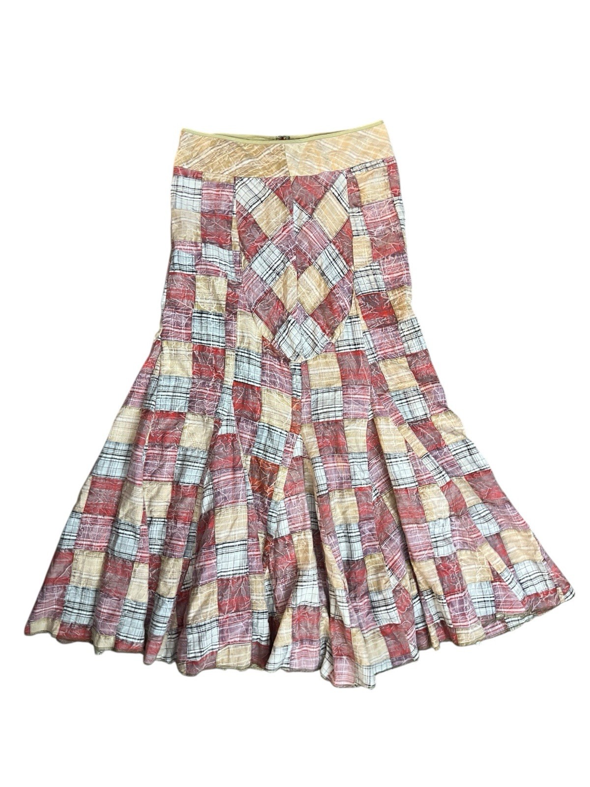 Free People Multicolored Patchwork Plaid Maxi Ski… - image 1