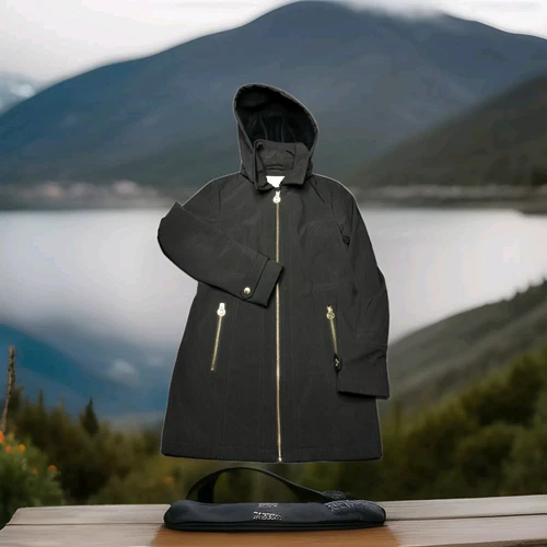 Cappotto antipioggia Michael Kors Missy con cappuccio foderato in pile TAGLIA XS