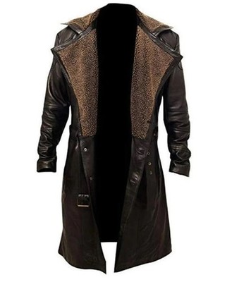 Blade Runner Ryan Gosling 2049 Officer K Real Sheepskin Leather Trench Coat