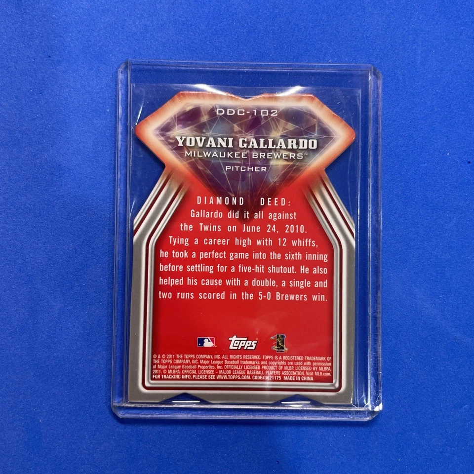2011 Topps Diamond Dig Contest 钻石模切 Yovani Gallardo #DDC-102 — 第 2/2 张图片