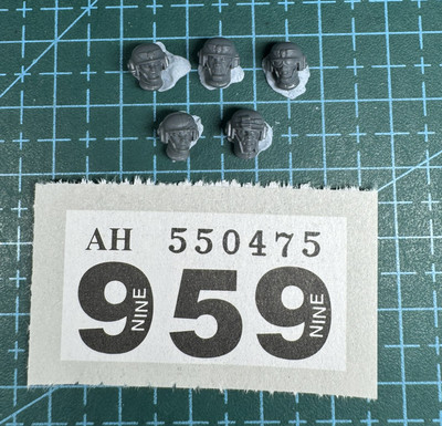 5 Cadian Shock Troop Head Helmet Guard Astra Militarum New Kit Heresy 40K Bits