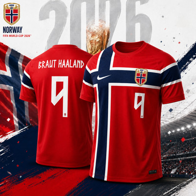 HOT SALE ! Braut Haaland #9 Norway 3D Printed T-Shirt Football Supporter Fan Tee
