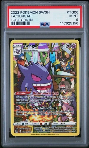 2022 POKEMON SWORD & SHIELD LOST ORIGIN #TG06 FULL ART/GENGAR PSA 9