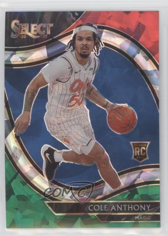 2020 Panini Select Courtside Red White Green Cracked Ice Prizm Cole Anthony 5h5