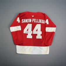 Axel Sandin-Pellikka ASP Red Wings signed jersey auto Rookie JSA COA size large