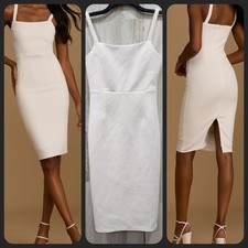 LULUS Guessing Game White Bodycon Midi Dress Size SMALL**NWOT**