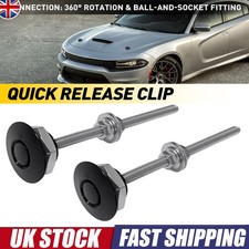 2x Push Button Quick Release Car Bumper Bonnet Hood Pin Lock Latch Catch Black