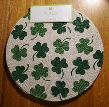 Storehouse Set of 4 Cotton St. Patrick's Day Woven Placemats Shamrocks Clover