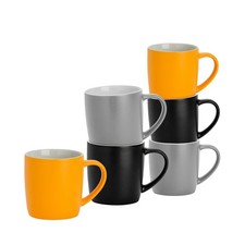 Argon Tableware Matt Coloured Coffee Mugs - 350ml - Scandi - Pack of 6