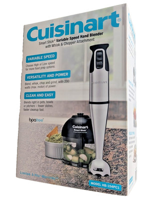 Cuisinart 2 Speed Stainless Steel Hand Blender 200watt Chopper Whisk hb-154pc1