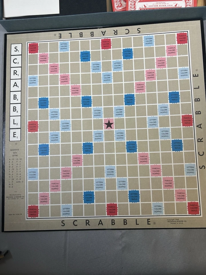 Scrabble Italian Crossword Game Foreign Edition ~ Vintage ~ Complete - Image 3 of 4