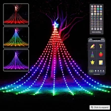 11.8ft*9 Strip Smart LED Show Christmas Tree Outdoor Home Yard Decor Multicolor