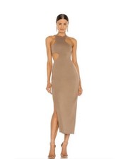MICHAEL COSTELLO x REVOLVE | NWT Rylan Cutout Midi Dress in Taupe Size XS